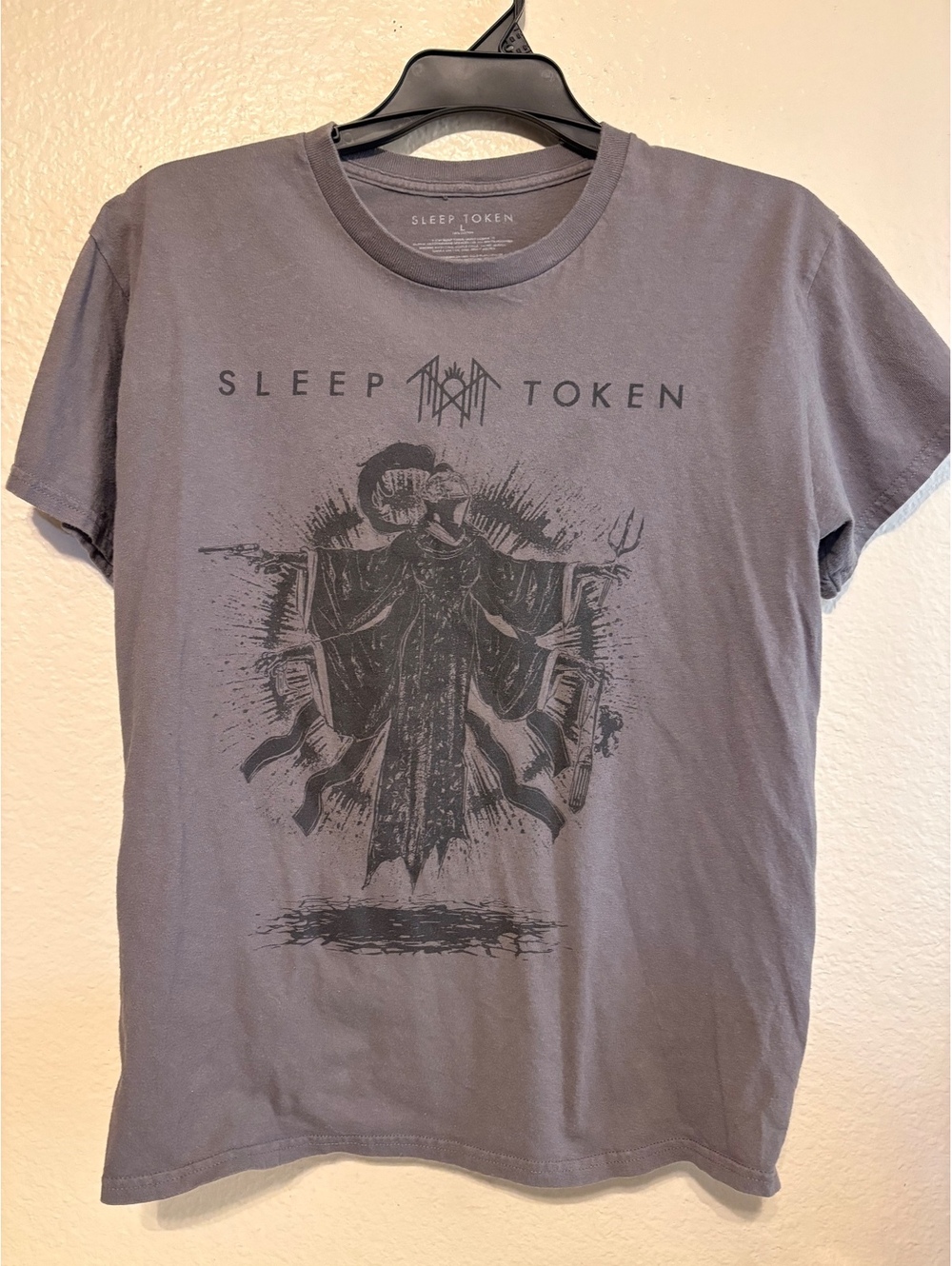 Sleep Token Graphic Band T-Shirt Large Gray Cotton